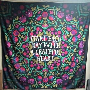 Colorful Wall Tapestry - Start Each Day with a Grateful Heart